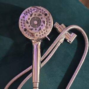 Silver Handheld Shower Head with Hose